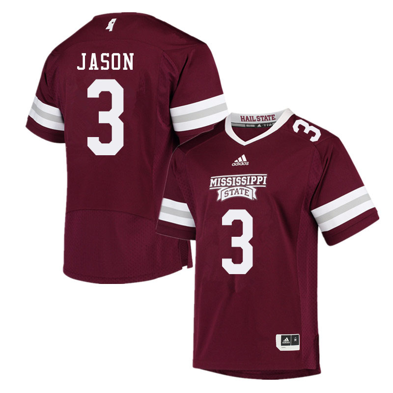 Men #3 Devonta Jason Mississippi State Bulldogs College Football Jerseys Sale-Maroon